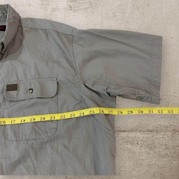 Wrangler Riggs Workwear Shirt Men’s Size XXL Khaki Ripstop Fabric Short Sleeve - Picture 3 of 5